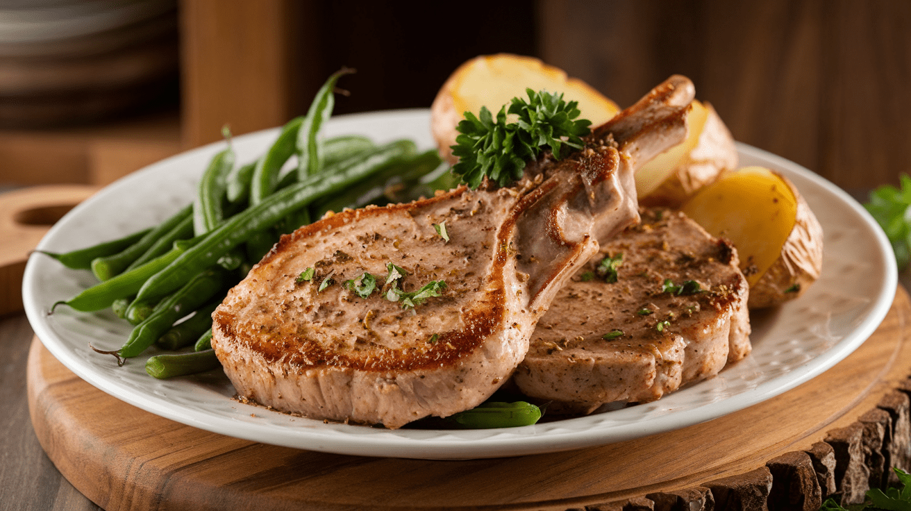 ranch-pork-chops-with-green-beans-and-potatoes