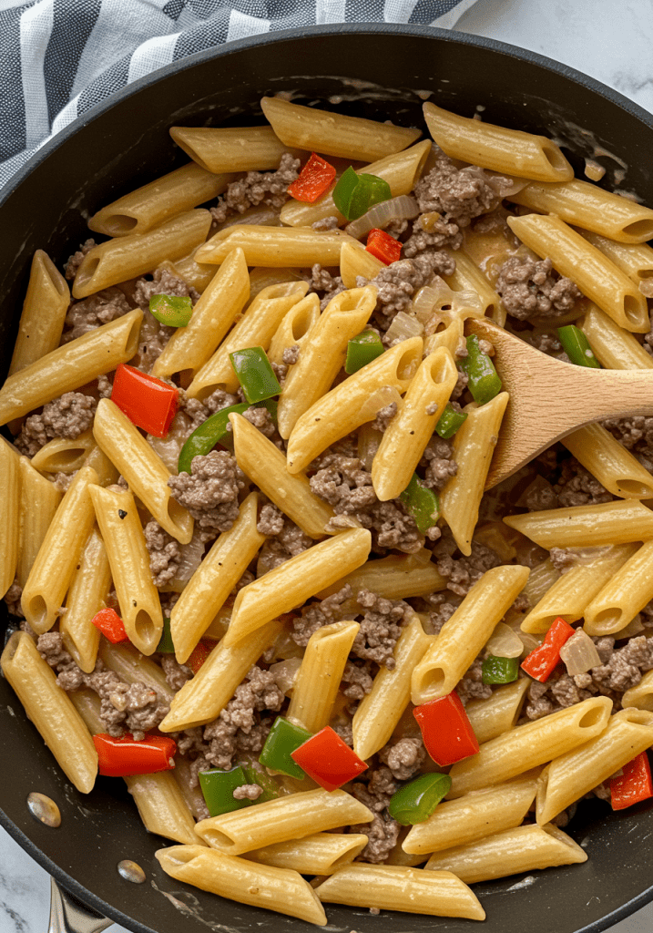 Philly Cheesesteak Pasta – SPICEDRECIPE