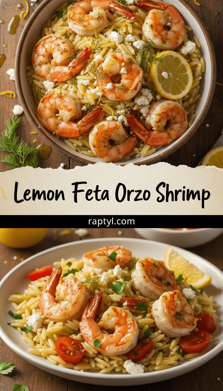 Lemon Feta Orzo Shrimp