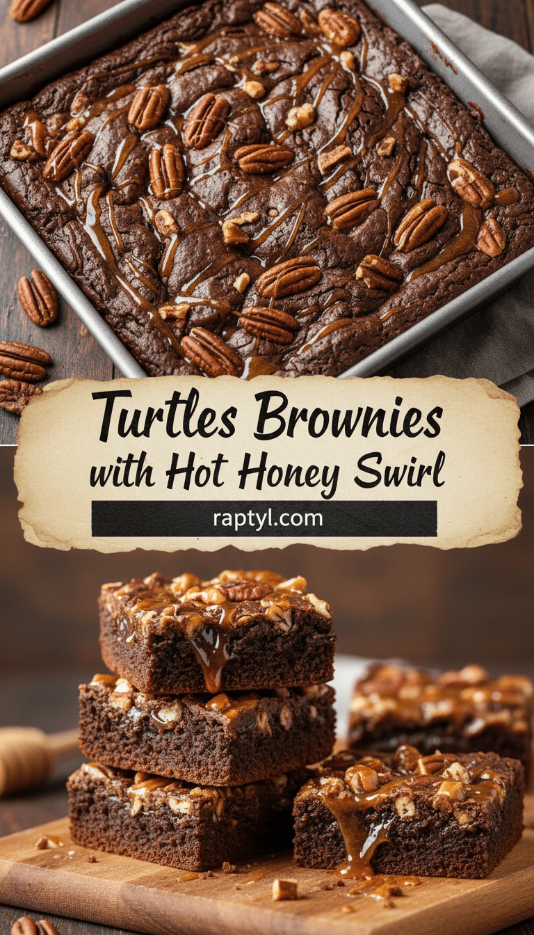 Turtles Brownies with Hot Honey