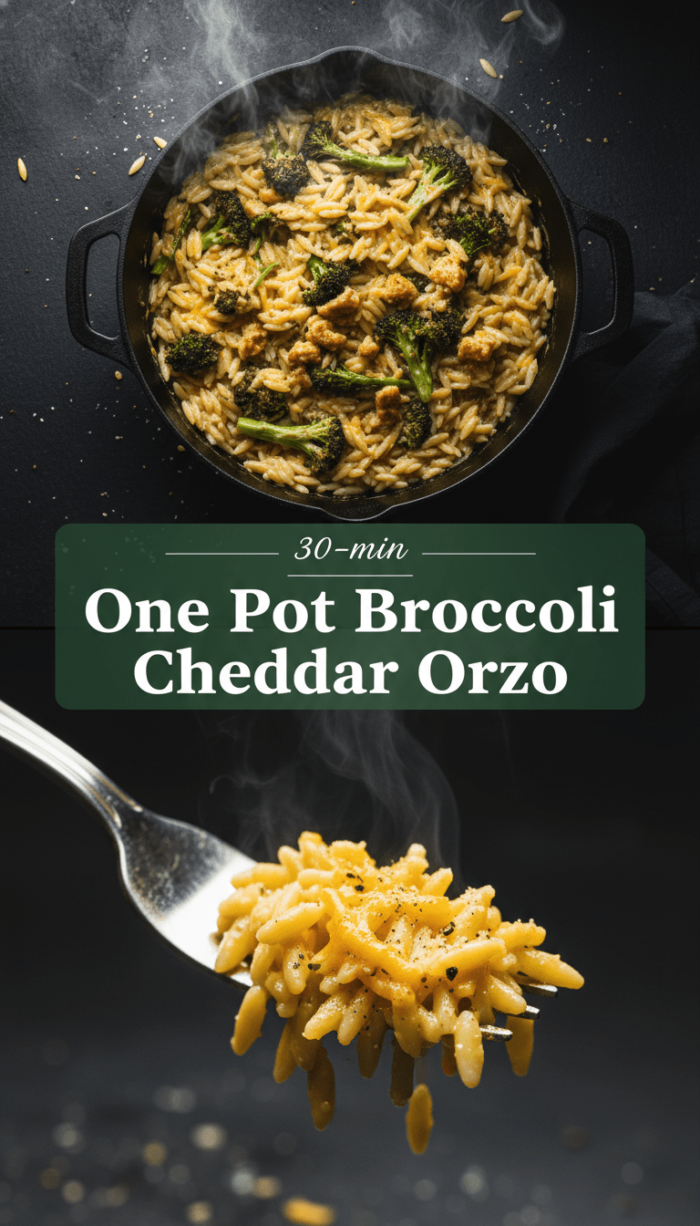 Broccoli Cheddar Orzo Recipe