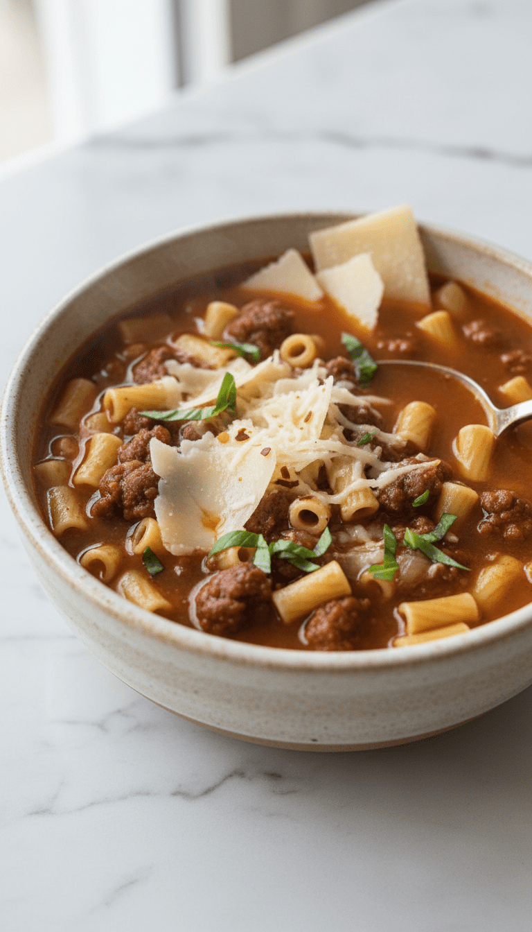 Beef Sausages Ditalini Soup Recipe