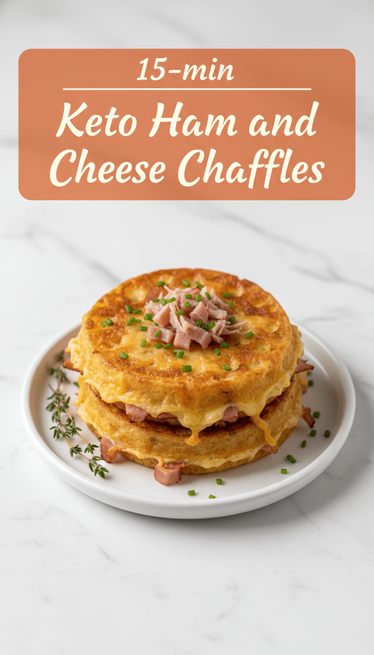 Keto Ham &Cheese Chaffles Recipe