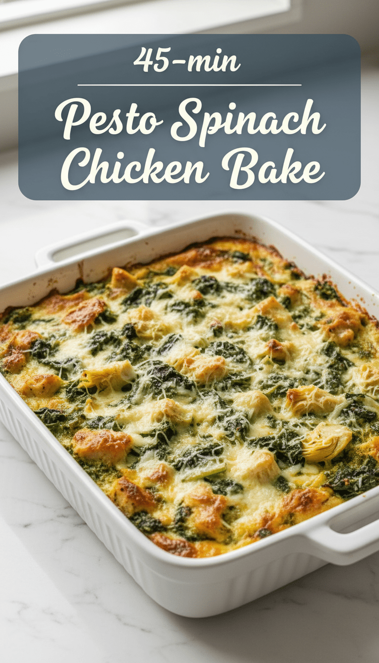 Pesto Spinach Artichoke Bake Recipe