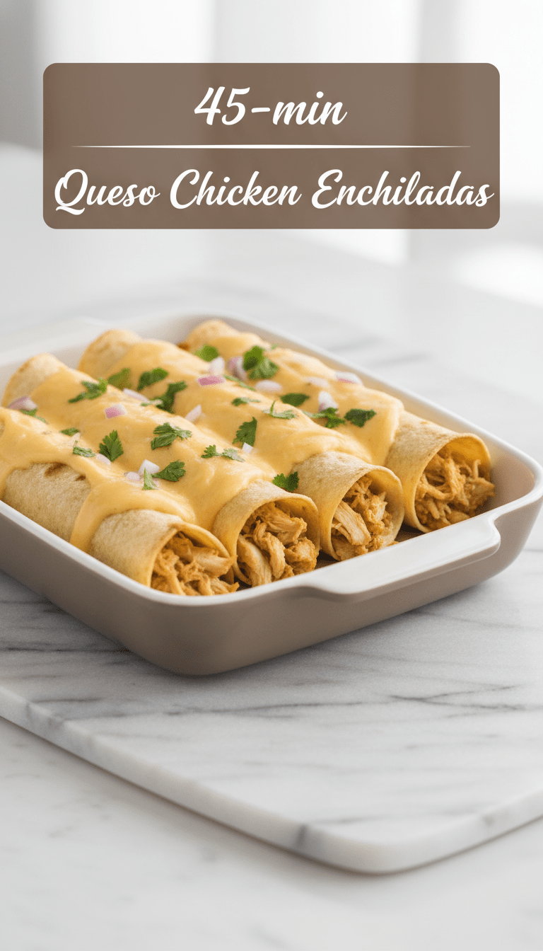 Queso Chicken Enchiladas Recipe